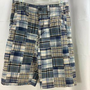 AMERICAN EAGLE OUTFITTERS Men's Size 28 * Shorts Plaid Patchwork Longer Length